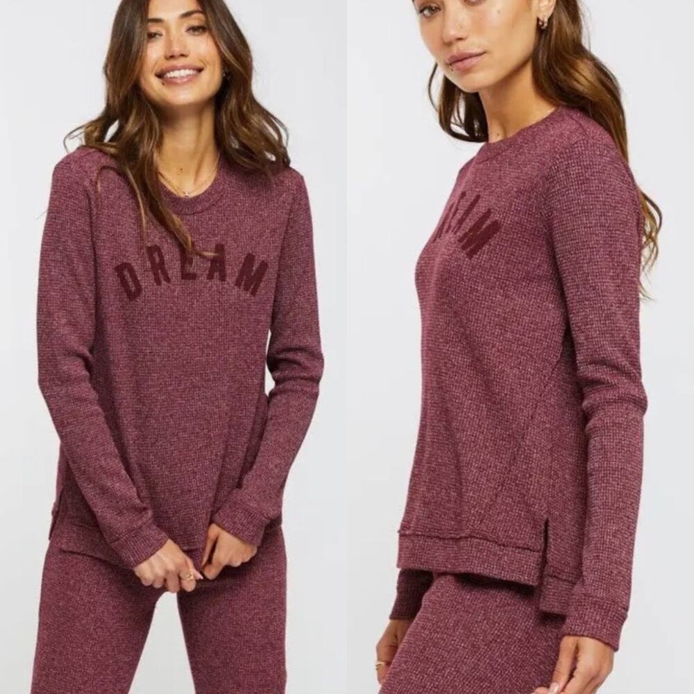 SOL Angeles‎ Medium Anthropologie Evereve Soft Thermal Sweatshirt Pullover DREAM